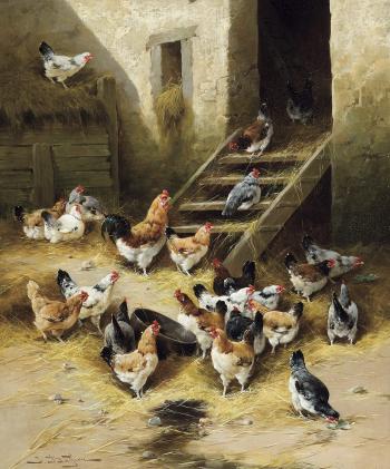 The Poultry Yard by 
																	Jules G Bahieu