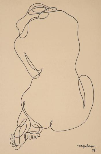 Untitled (Line Drawing) by 
																			Jean Negulescu
