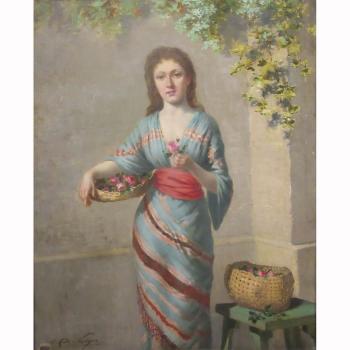 The Flower Seller by 
																	Charles de Naeyer
