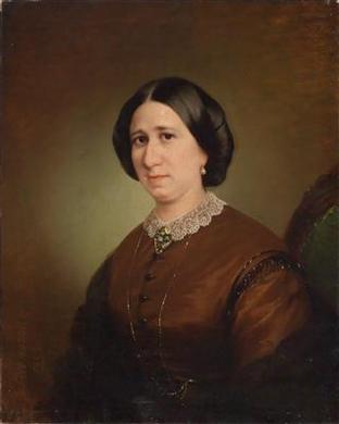 Portrait of a Woman with White Lace Collar by 
																	Aristide Oeconomo