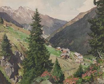 Landschaft in Tirol - Sellraintal by 
																			Eduard von Handel-Mazzetti
