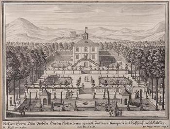 Ansicht von Schloß und Garten Röcklbrunn in Salzburg Schallmoos by 
																			Carl Remshard