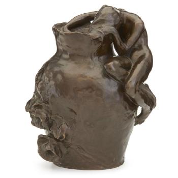 Figural vessel, Thiebaut foundry by 
																	Charles Vital-Cornu