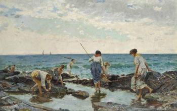 The mussel pickers by 
																	Benito Rebolledo Correa
