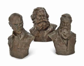 Three Busts of Karl Marx, Friedrich Engels and Vladimir Ilyic Lenin by 
																	Antun Augustincic