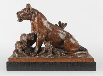 Lionne et ses quatre lionceaux by 
																	Werner Ehlert