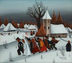 Les mariés dans un paysage enneigé by 
																	Stjepan Vecenaj