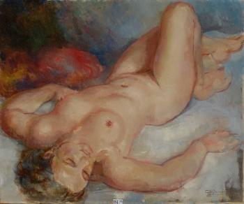 Femme nue allongée by 
																	Charles Quoniam