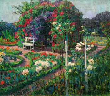 Summery Flower Garden by 
																			Elisabeth Tapper