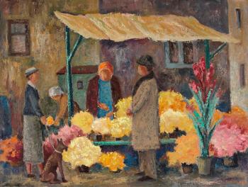 Der Blumenmarkt by 
																	Anton Ender