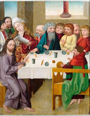 Das Gastmahl im Hause des Pharisäers Simon (Die Salbung in Bethanien) by 
																			 Ulm Master