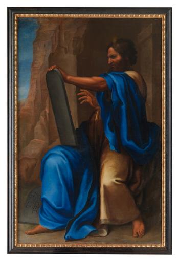 Moses auf dem Berg Sinai die zehn Gebote haltend by 
																	Jacopo Zanguidi