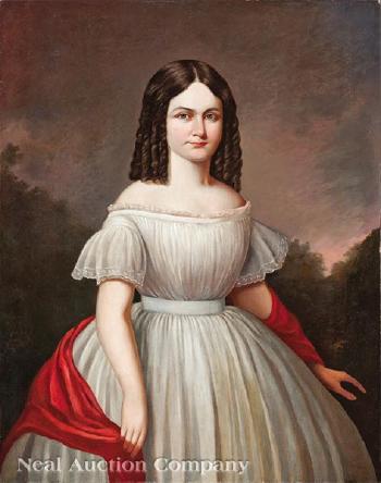 Portrait of Elizabeth Bryan Pugh (1839-1917) at Madewood Plantation, Bayou Lafourche, LA by 
																			 Louisiana School