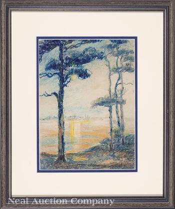 Southern Landscape with Tall Pines by 
																	Anne Wells Munger
