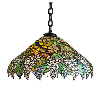 Converted wisteria hanging fixture by 
																			 Unique Art Glass & Metal Co.