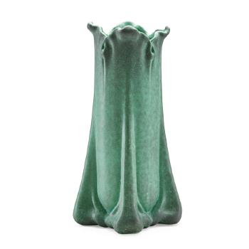 Fine and tall buttressed vase with charcoaling by 
																			Fernand Moreau