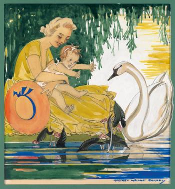 Mother and child with swan by 
																	Maginel Wright Enright
