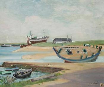 Les barques à Moguès by 
																	Jean Oberle