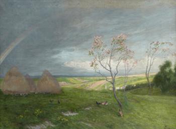 Paysage à l'arc en ciel by 
																			Edmond Yarz