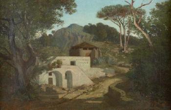 Vue d'un paysage mediteraneen by 
																	Adolphe Balfourier