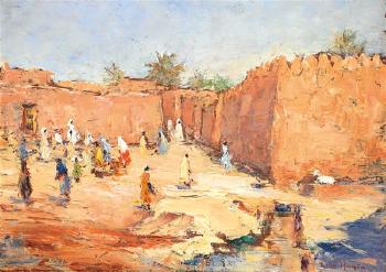 Algériennes au bord de l'oued by 
																	Rene Hanin