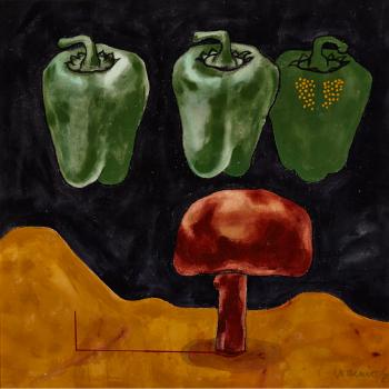 Untitled (Peppers and Mushroom) by 
																	Carol Wainio