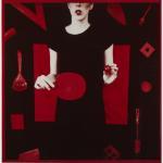 Ping pong paddle (from the red series) by 
																			Barbara Ann Astman