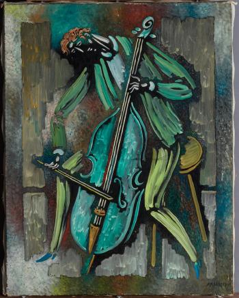The Cellist by 
																			Vytautas Kasiulis