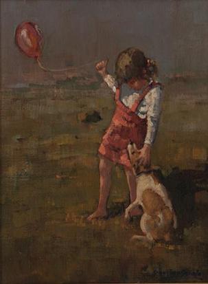 Girl with a dog and a balloon by 
																	Gian Piero Garizio