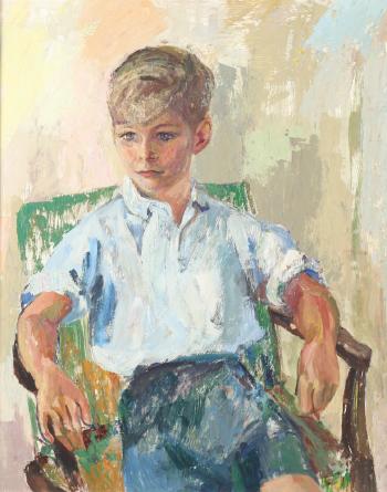 Portrait of a Young Boy in Blue by 
																	Dick Tschiu