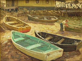 Dories at low tide by 
																			Winfield Scott Clime