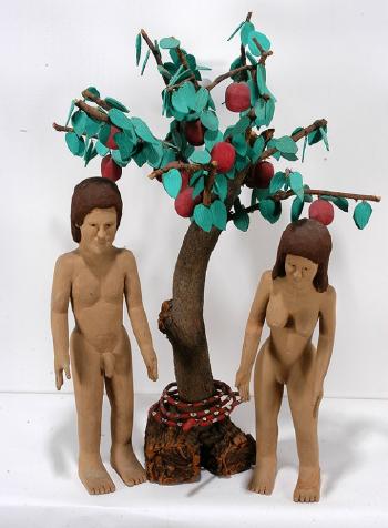 Adam & Eve under Apple tree with the serpent by 
																			Saturnino Portuondo Odio