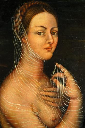 Nude woman with string lace by 
																			Teofilo Magliocchi