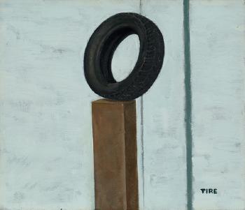 Wood, tire and a stone by 
																			K P Reji