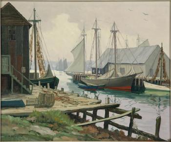 Gloucester Harbor, Massachusetts by 
																			Arthur Lingquist