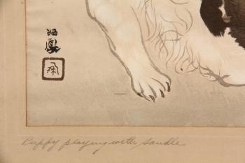 Puppy Playing with Sandal by 
																			Seiho Takeuchi