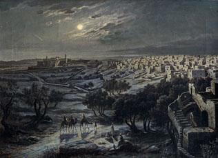 Blick auf Betlehem bei Nacht by 
																	Josef Langl