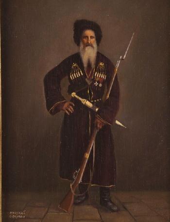 Portrait d'un Cosaque by 
																	Nikolai Bakulin