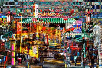 Yellow Corner at Chinatown Frisco by 
																			Yves Bady