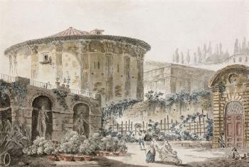 Vue du temple de la Fortune Virile, Rome by 
																	Jean Claude Richard de Saint-Non