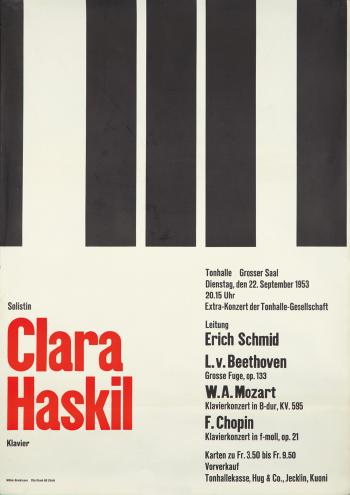 Clara Haskil by 
																	Josef Muller-Brockmann
