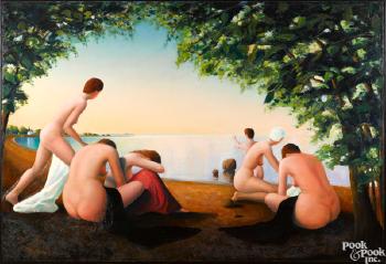 Nude women at the beach by 
																	Elling Reitan