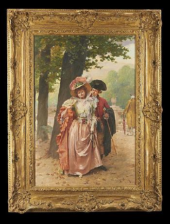 A stroll in the park by 
																			Henri Victor Lesur