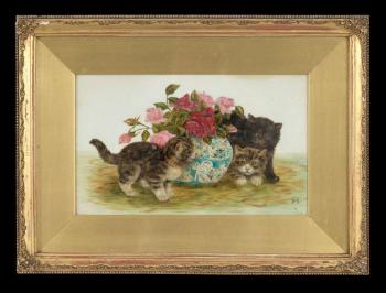 Mischievous kittens by 
																			Bessie Bamber