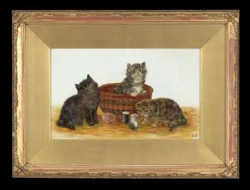 Three kittens by 
																			Bessie Bamber