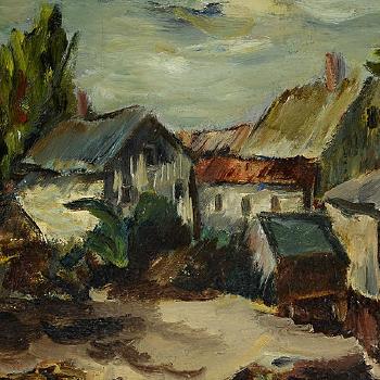 Village Scene by 
																			Boris Deutsch