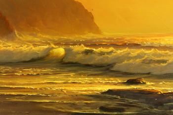 Beach at sunset by 
																			William Deshazo