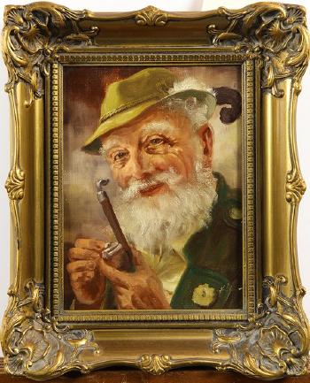 Portrait of Man with Pipe by 
																	Forsters Hubfors