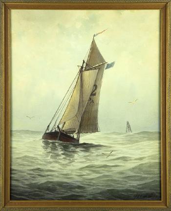 An Old Pilot Off Delaware Capes by 
																			George E Essig