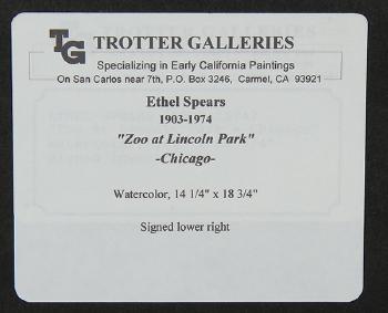 Zoo at Lincoln Park, Chicago by 
																			Ethel Spears